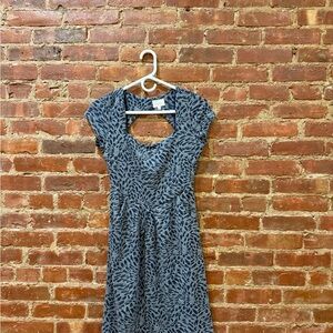 Deletta Anthropologie Blue Gray Cocktail Dress
